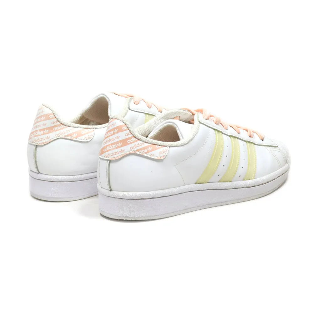 Adidas Superstar J Low-Top Sneakers Leather White Colour For Women