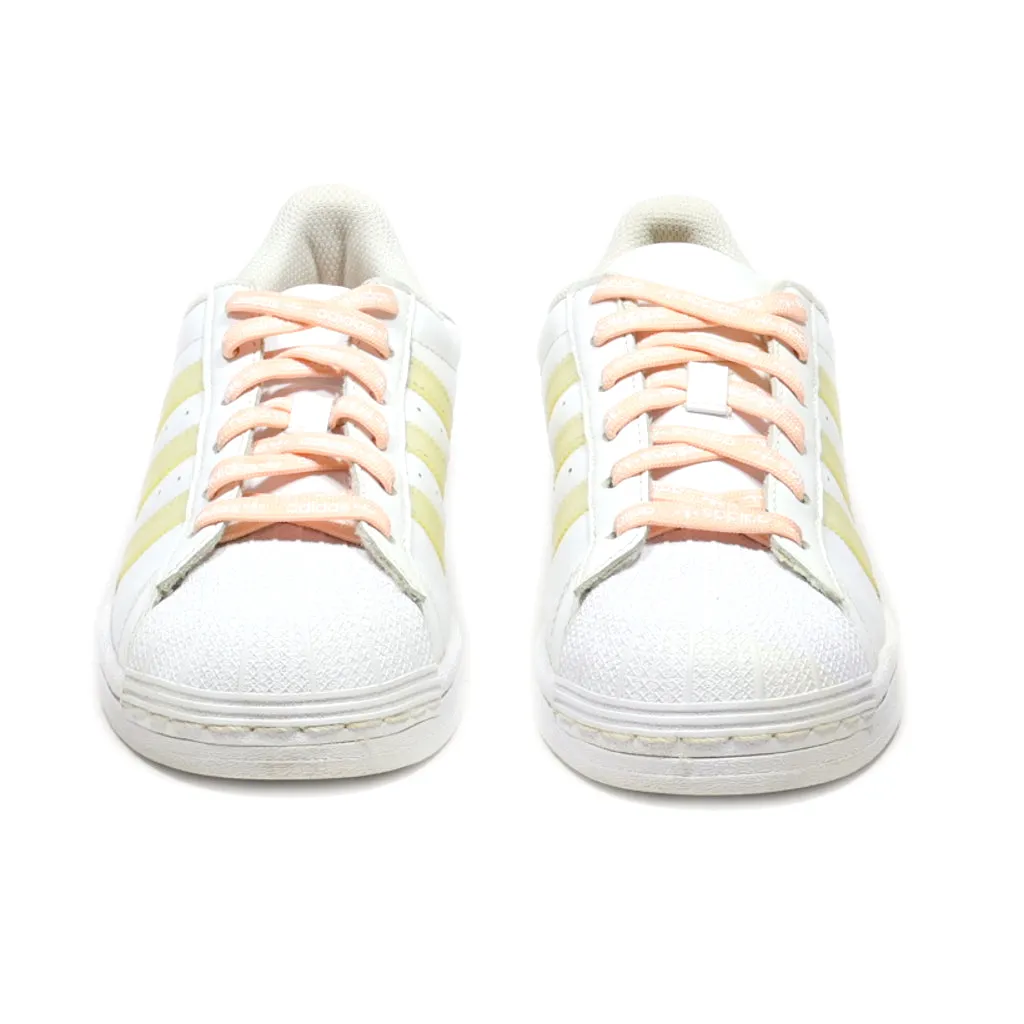 Adidas Superstar J Low-Top Sneakers Leather White Colour For Women