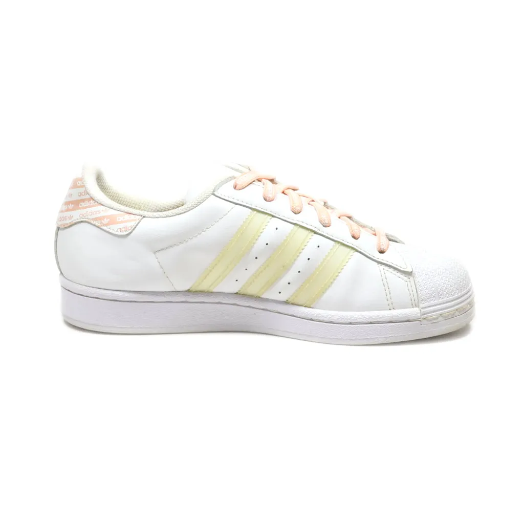 Adidas Superstar J Low-Top Sneakers Leather White Colour For Women