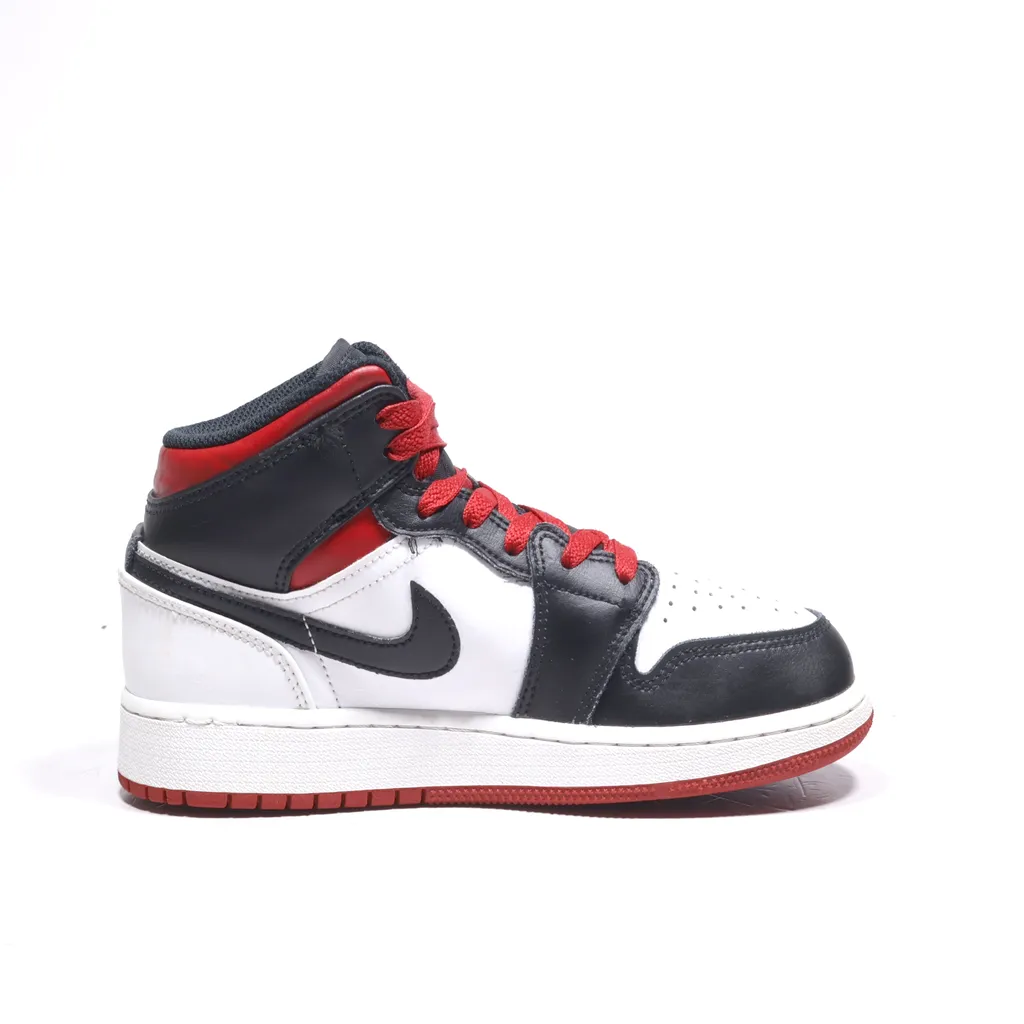 Air Jordan 1 Mid High-Top Sneakers Leather White Color For Women