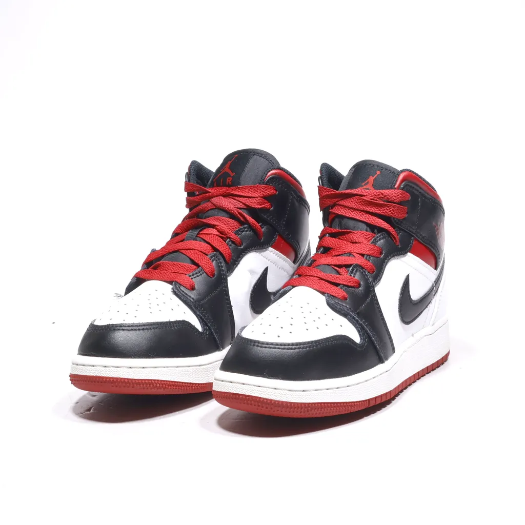 Air Jordan 1 Mid High-Top Sneakers Leather White Color For Women