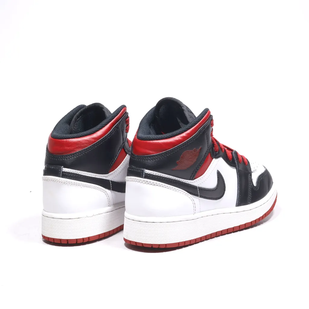 Air Jordan 1 Mid High-Top Sneakers Leather White Color For Women