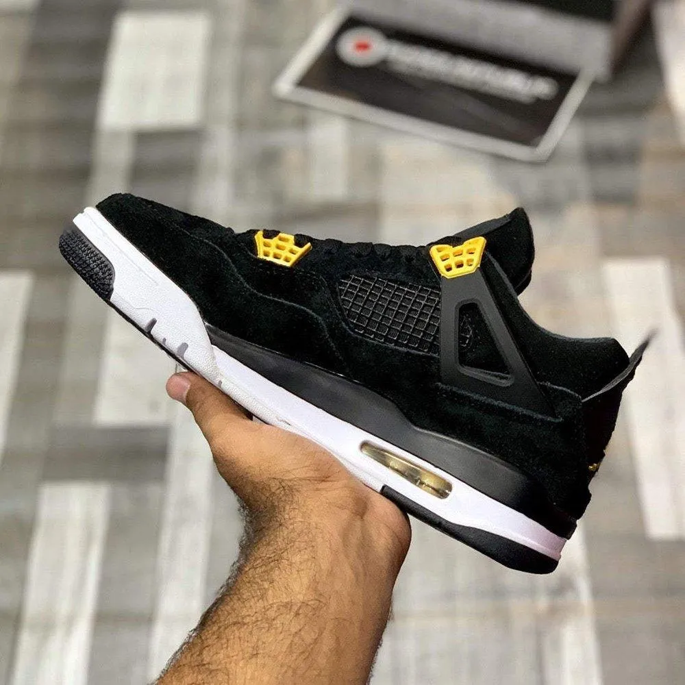 Air Jordan 4 Royalty - Black/Metallic Gold Sneakers | Classic Style with a Touch of Luxury