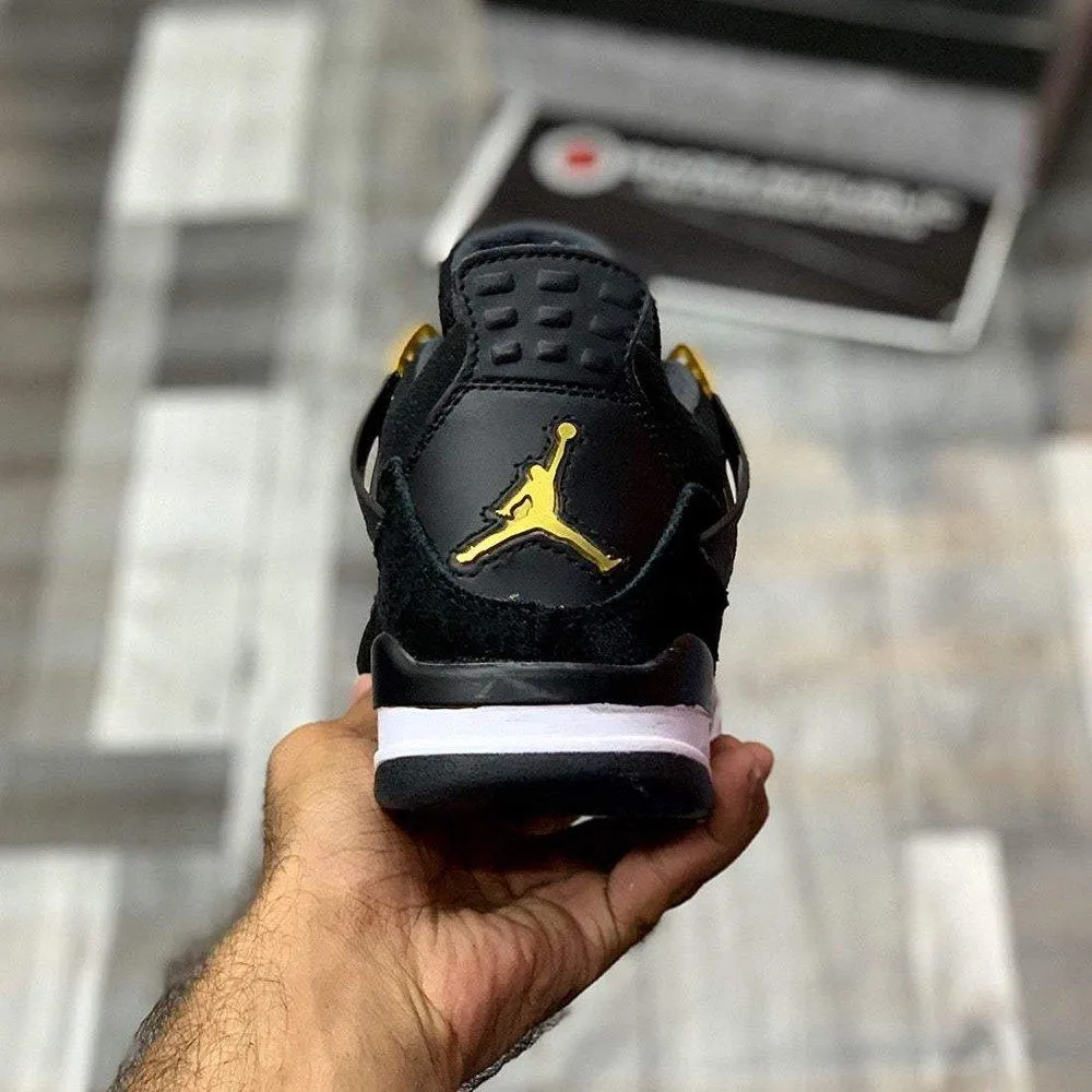 Air Jordan 4 Royalty - Black/Metallic Gold Sneakers | Classic Style with a Touch of Luxury