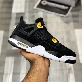 Air Jordan 4 Royalty - Black/Metallic Gold Sneakers | Classic Style with a Touch of Luxury