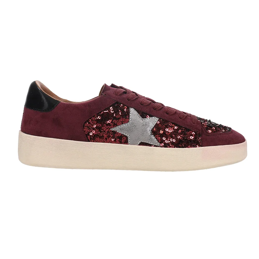 Another Round Metallic Sequin Lace Up Sneakers