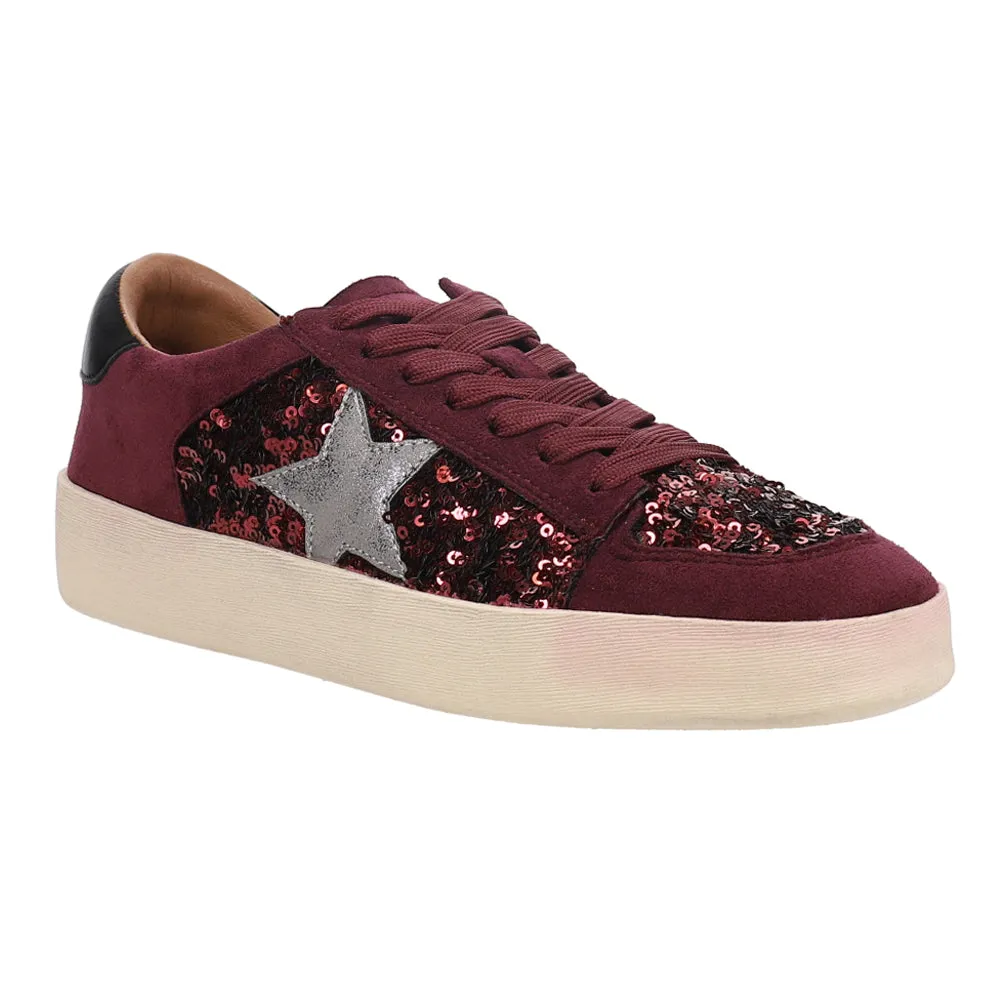 Another Round Metallic Sequin Lace Up Sneakers