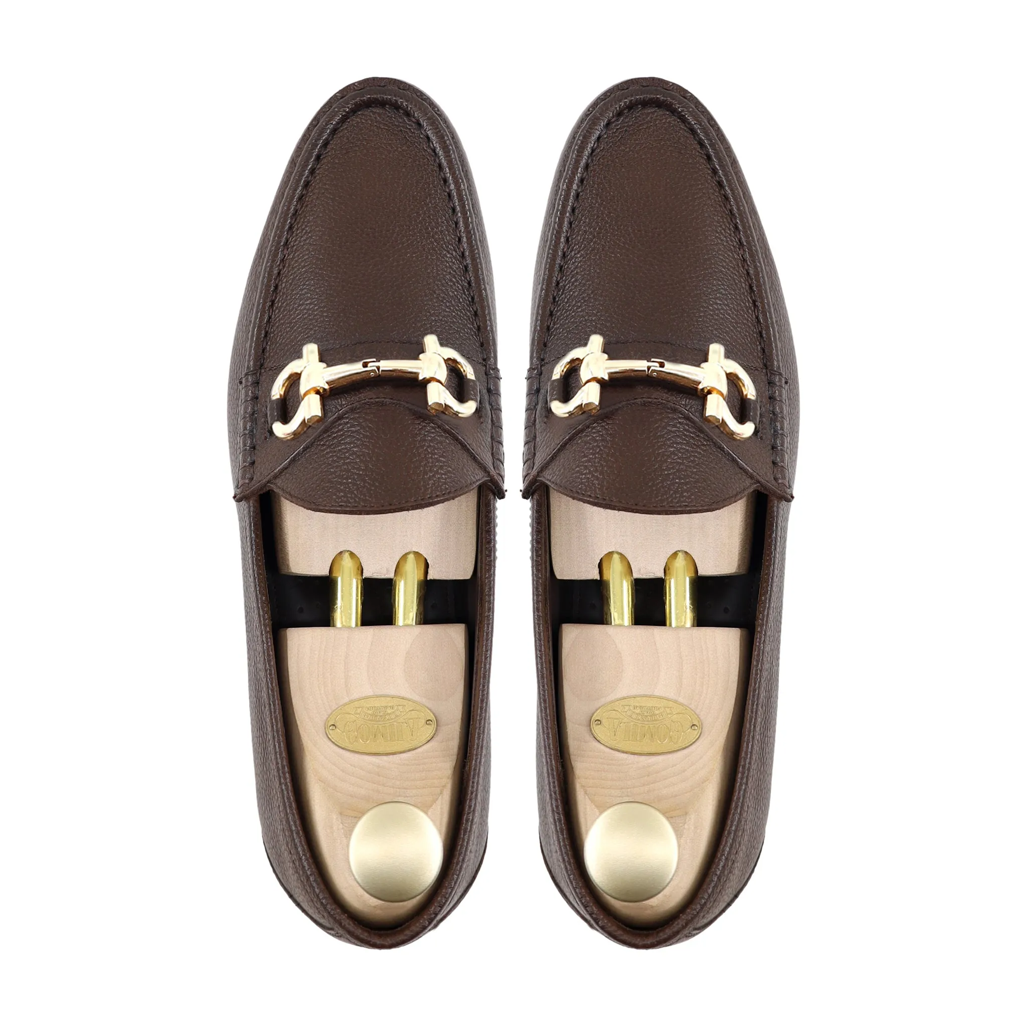 Arzak - Men's Dark Brown Pebble Grain Leather Loafer