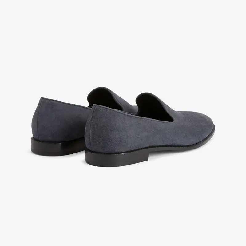 Ash Grey Suede Loafers
