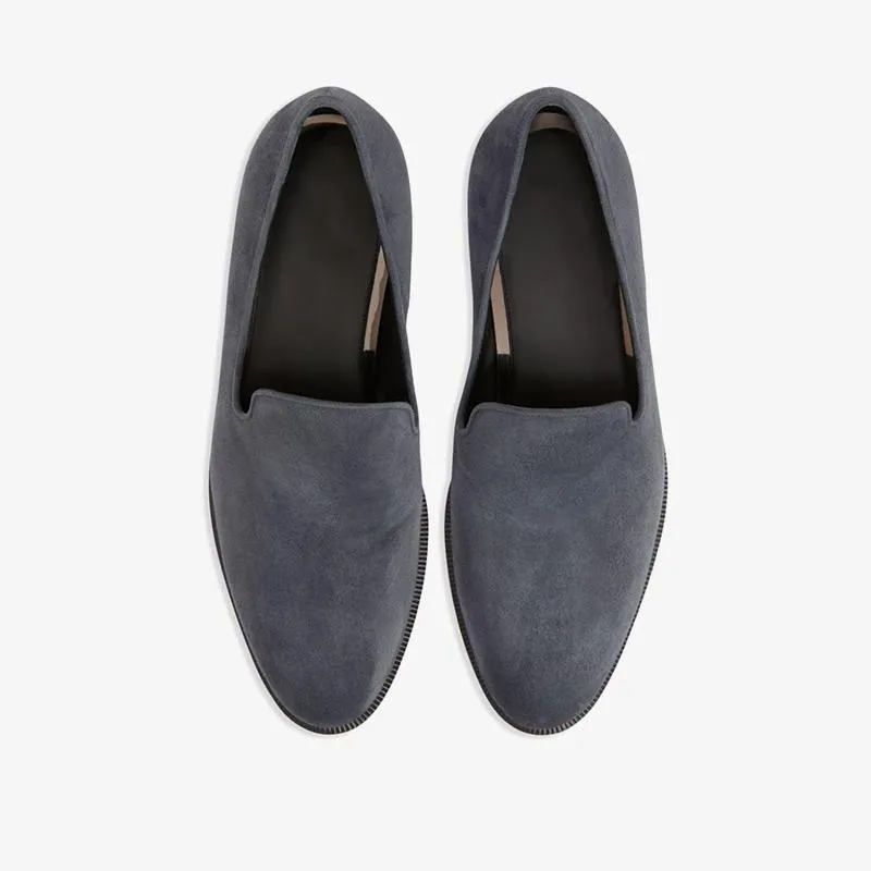 Ash Grey Suede Loafers