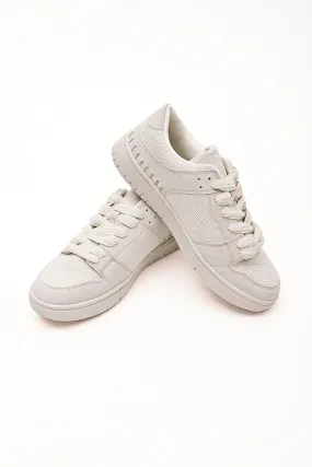 Beige Textured Sneakers