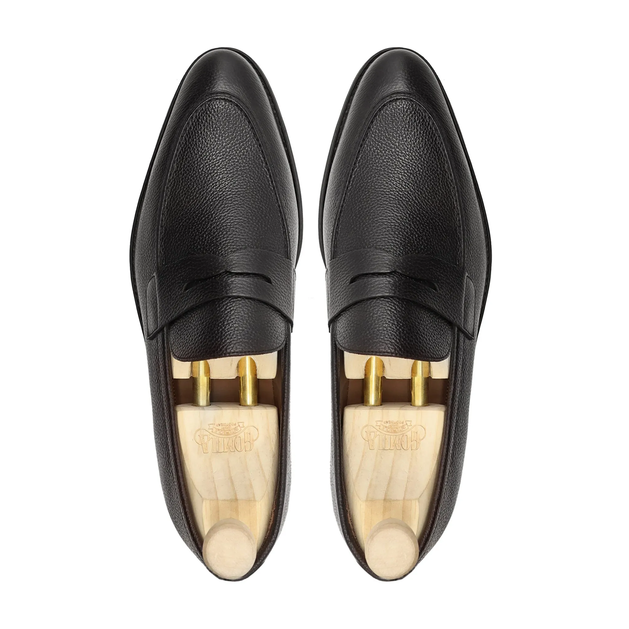Campania - Men's Black Pebble Grain Leather Loafer