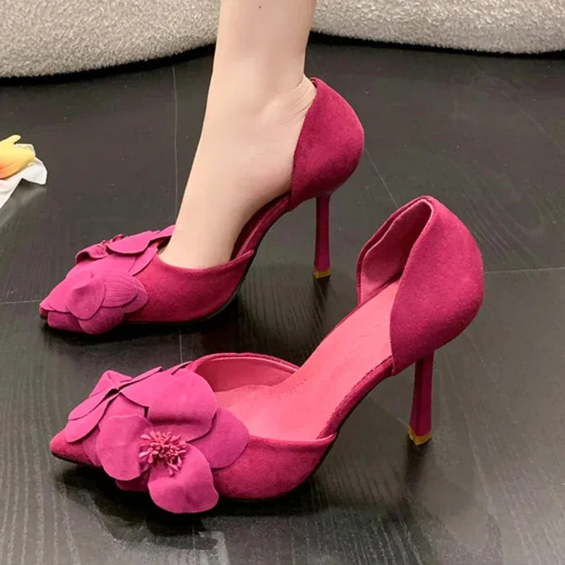 Comfortable Suede Fabric Designer Leisure Fashion Party Dress High Heel