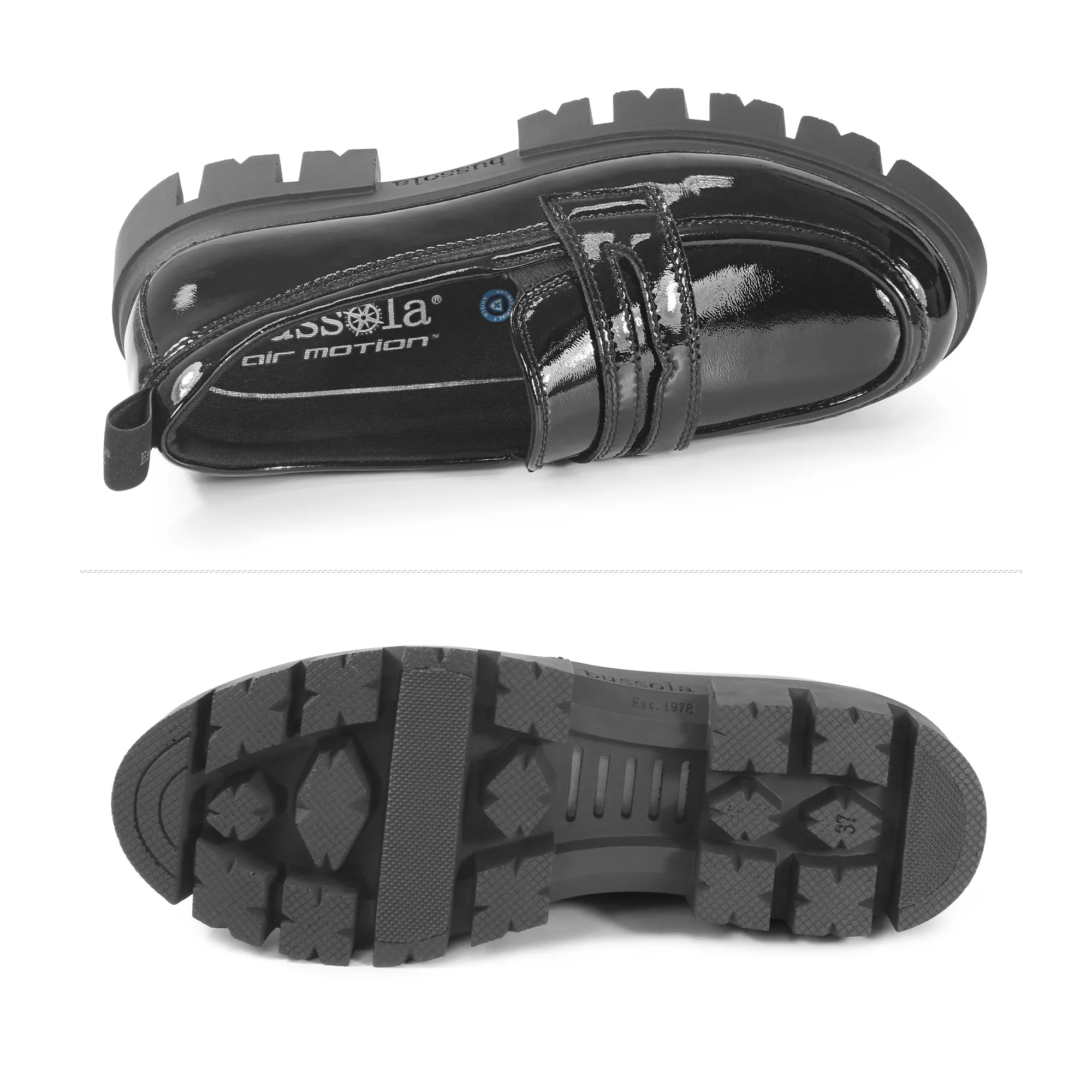 Corvara Track Sole Loafers (Vernice Nero)