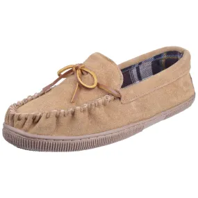 Cotswold Alberta Beige Mens Suede Slippers