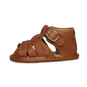 Crisscross Single Strap Baby Sandals - Tan Brown