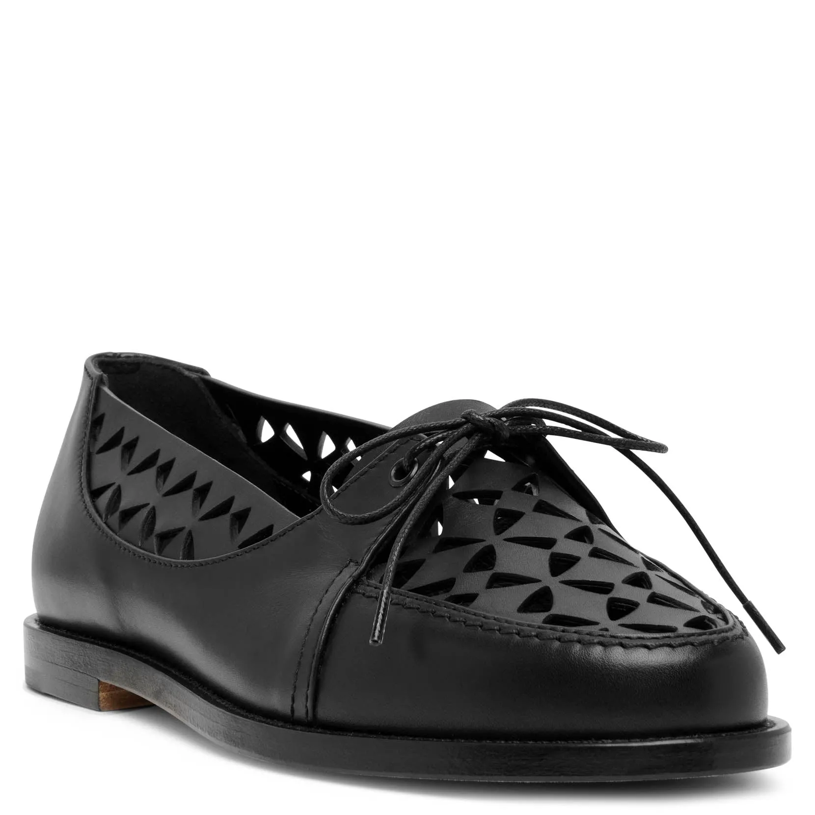 Delirium black laser cut leather loafer