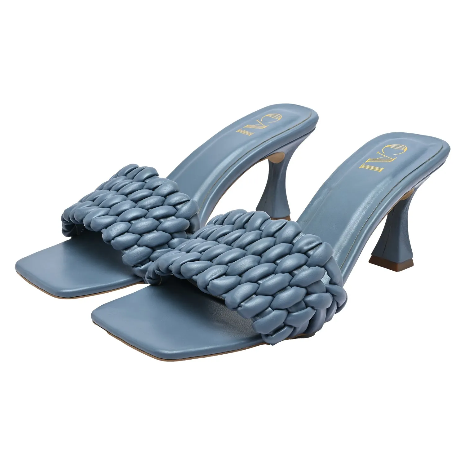 Denim Blue Braided Heels