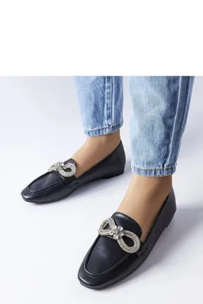 Elegant black finish moccasins