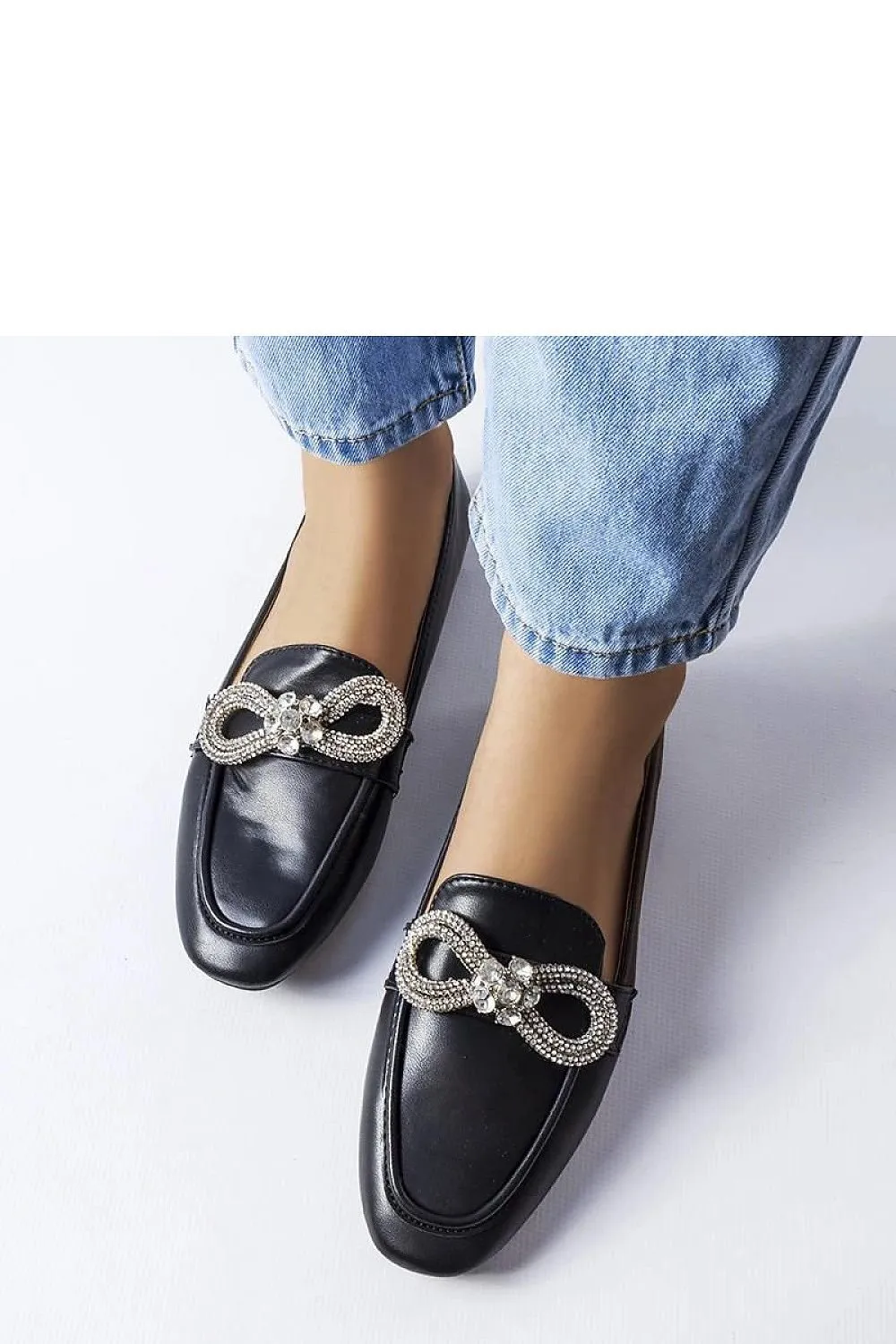 Elegant black finish moccasins