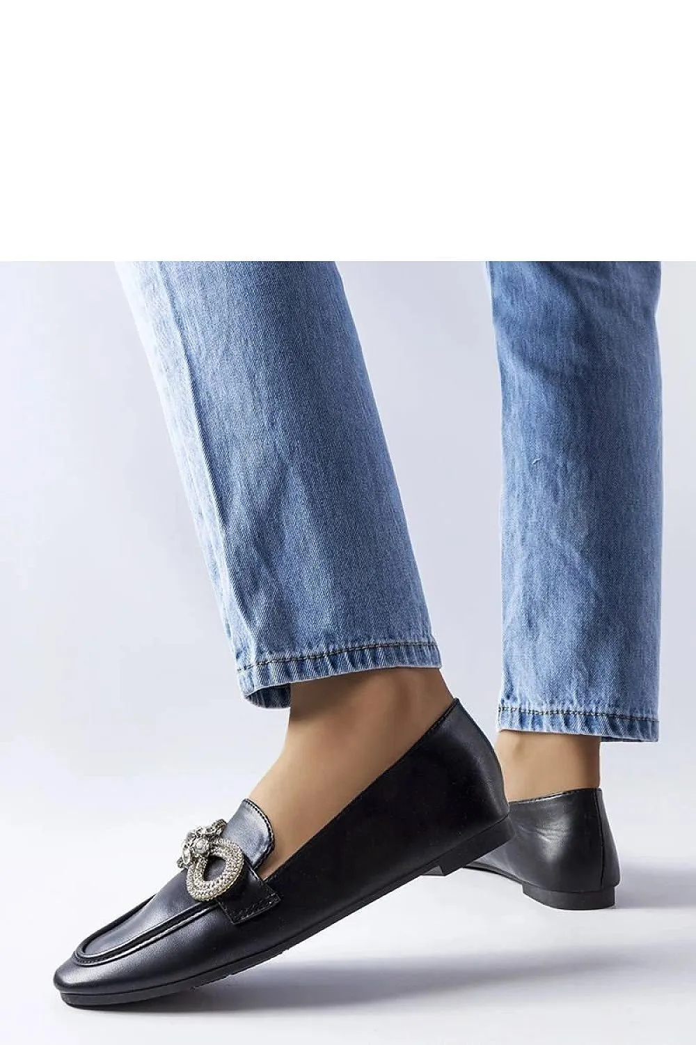 Elegant black finish moccasins