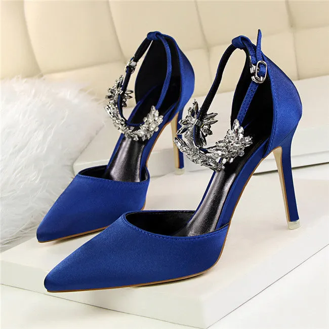 Elegant Rhinestone High Heel Pumps