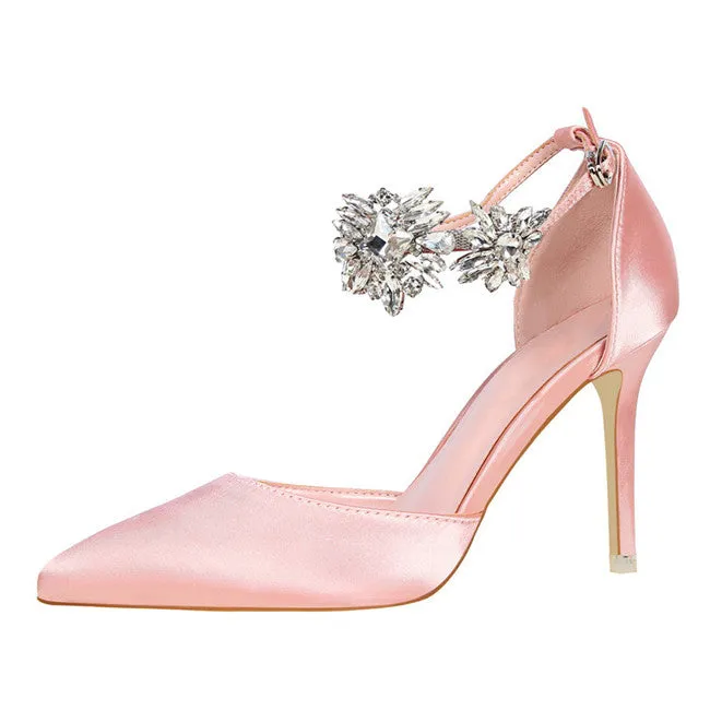 Elegant Rhinestone High Heel Pumps