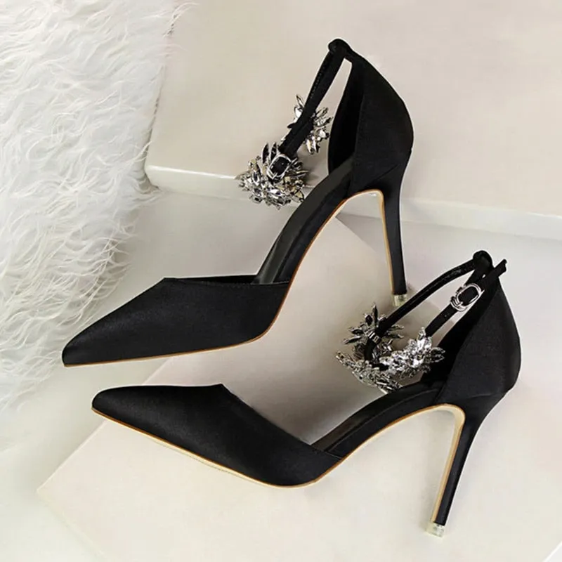 Elegant Rhinestone High Heel Pumps
