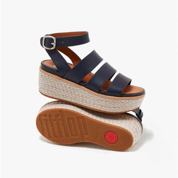 ELOISE Ladies Espadrille Strappy Wedge Sandals Midnight Navy