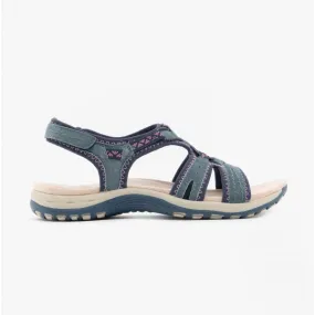 FAIRMONT Ladies Touch Fasten Leather Sandals Navy