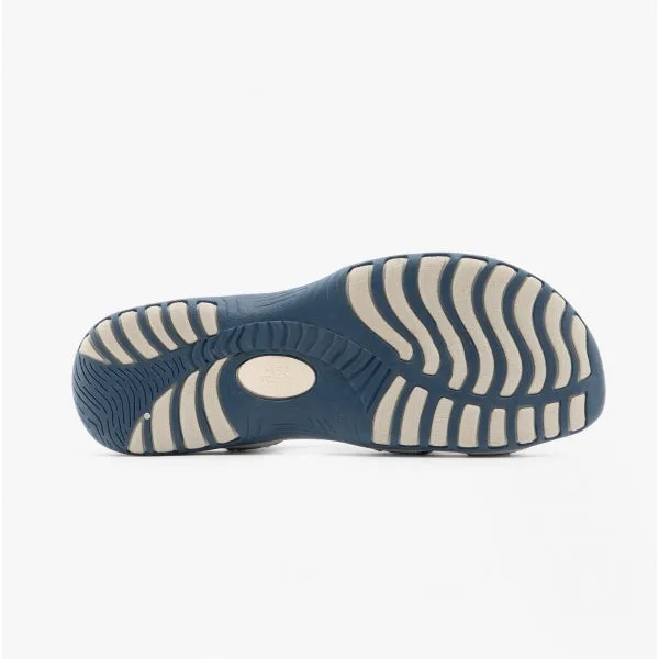 FAIRMONT Ladies Touch Fasten Leather Sandals Navy