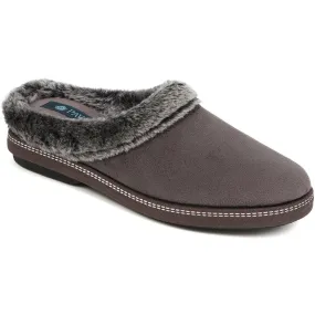 Faux Fur Trimmed Mule Slippers - RELAX34011 / 320 661