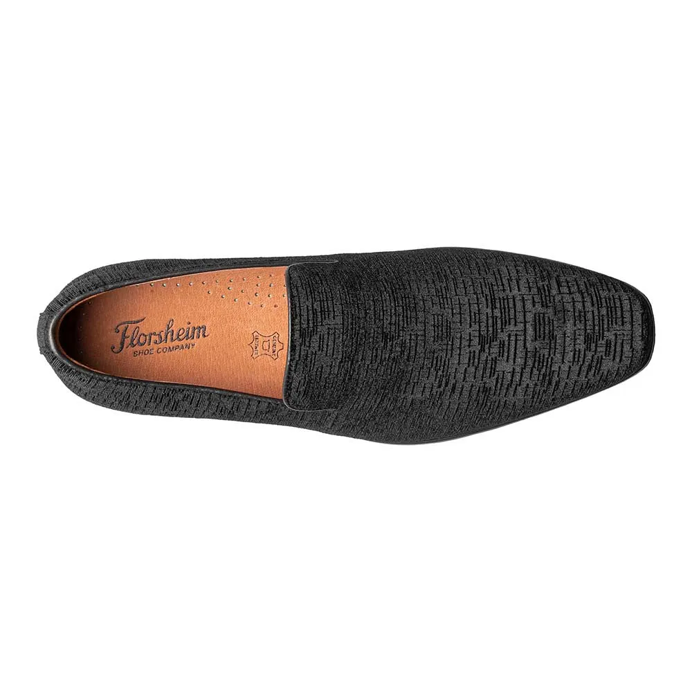 Florsheim Black Postino Plain Toe Velvet Slip On