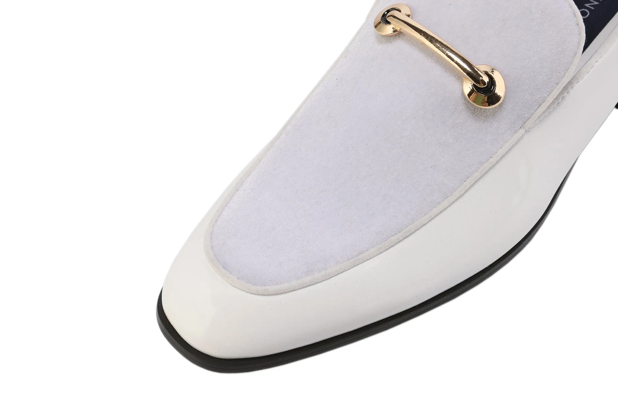 Gino Vitale Velvet & Patent Leather Slip On Dress Loafer