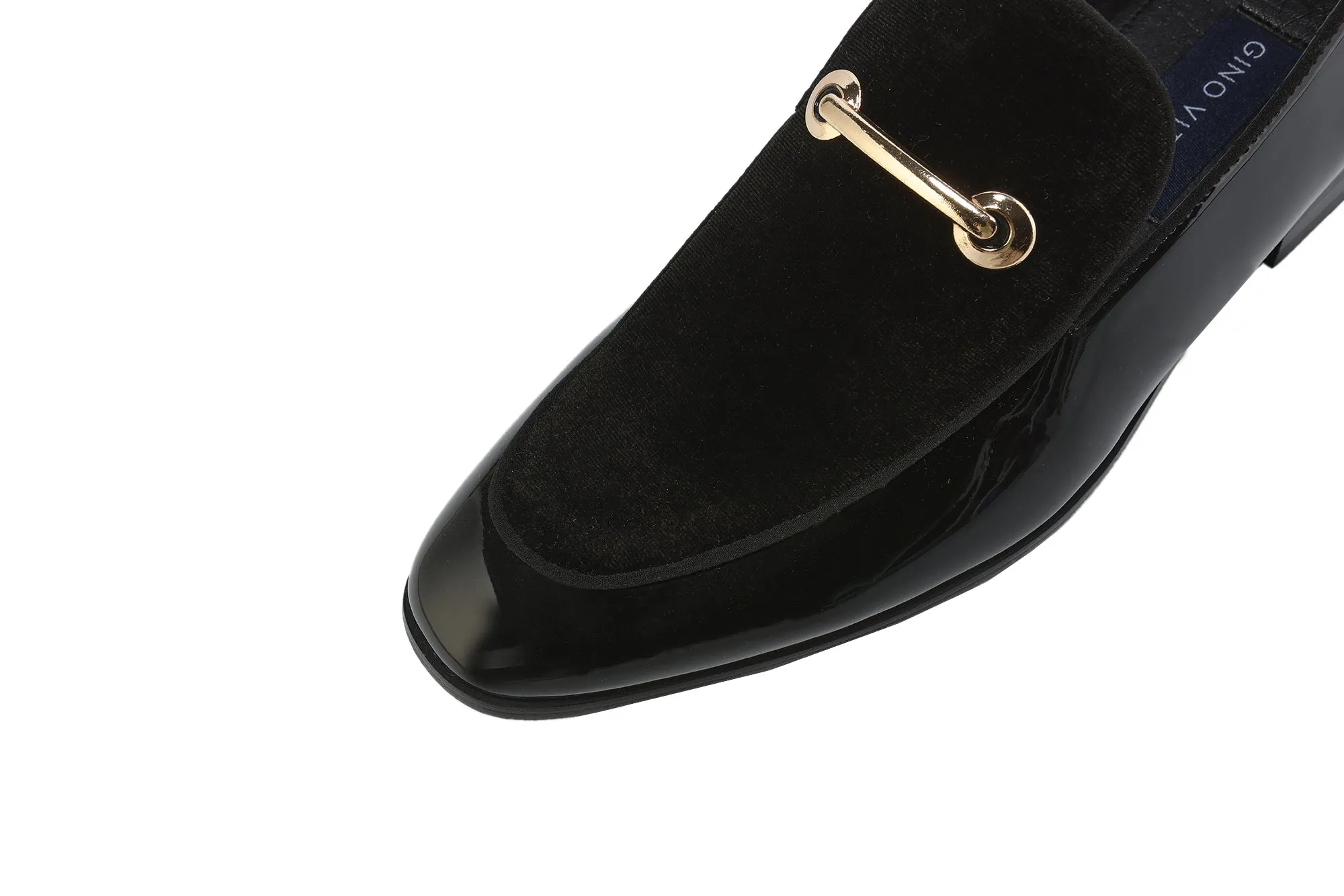 Gino Vitale Velvet & Patent Leather Slip On Dress Loafer