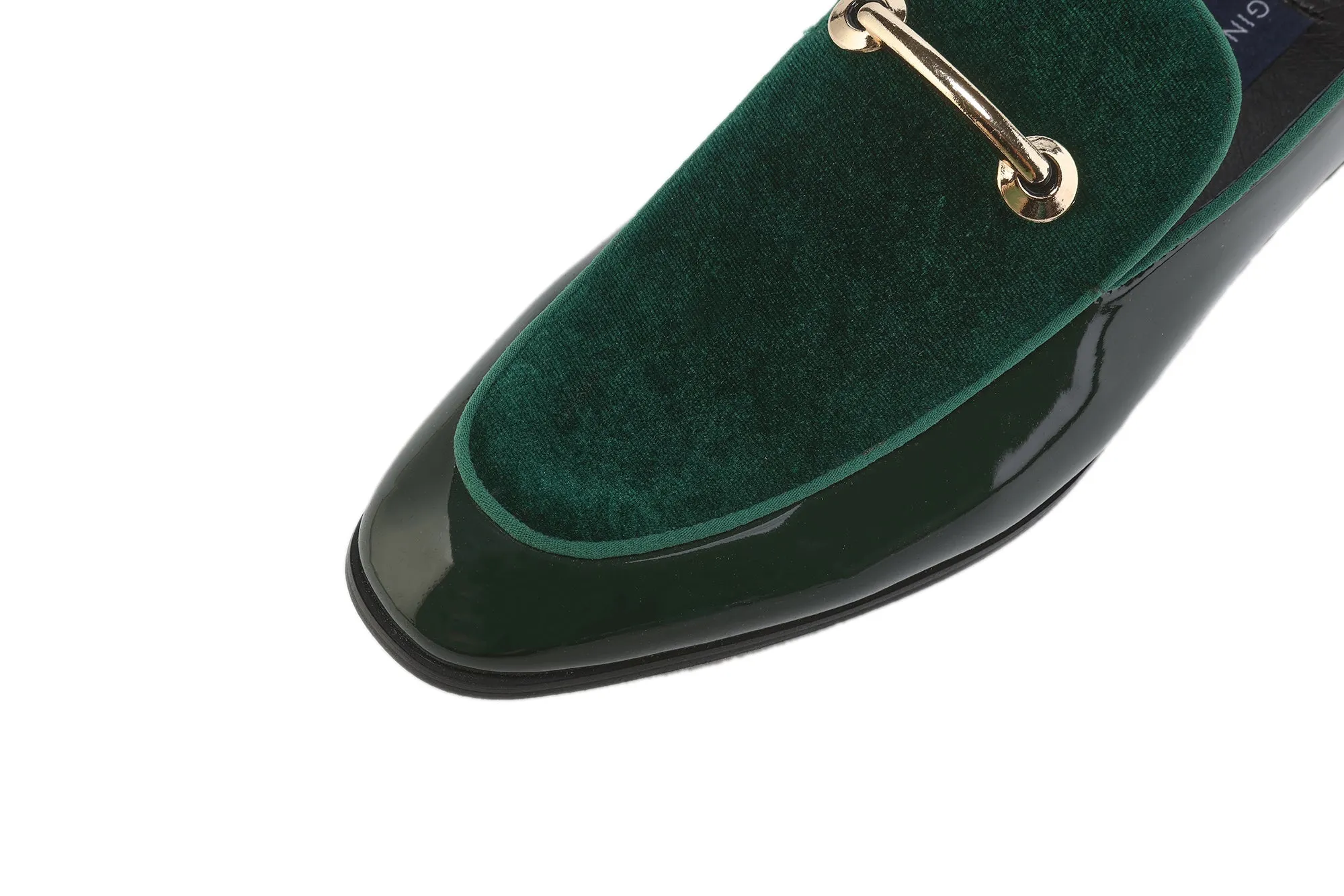 Gino Vitale Velvet & Patent Leather Slip On Dress Loafer