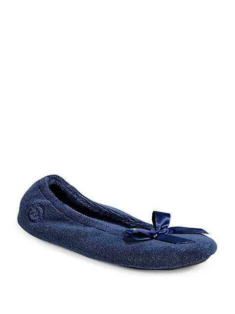 ISOTONER Classic Terry Ballet Slipper Navy