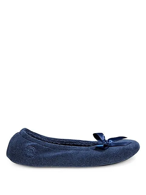 ISOTONER Classic Terry Ballet Slipper Navy