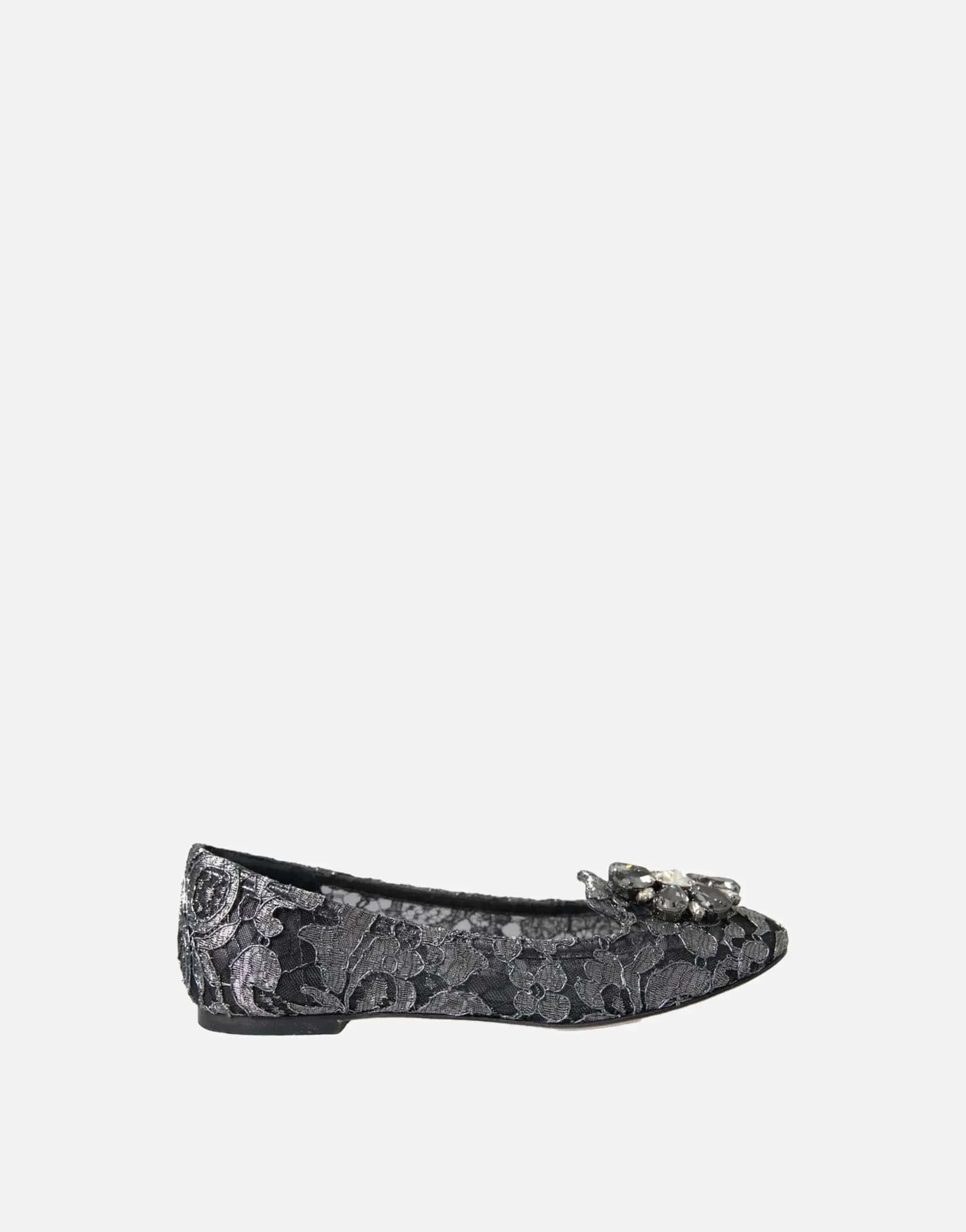 Lace Crystal Ballet Flats