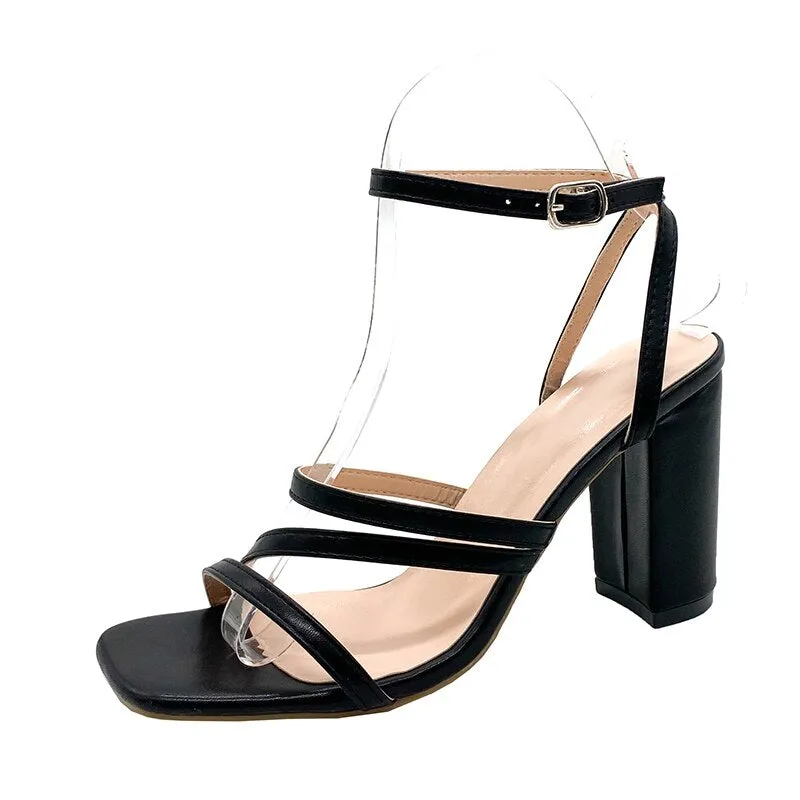 Ladies Open Toe White High Heel Sandals