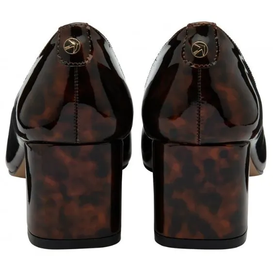 Lotus "Aubrey" Tortoise Shell Patent Block Heeled Shoe