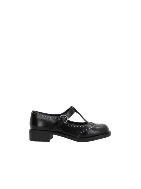Mary-Jane Brushed Leather Shoes