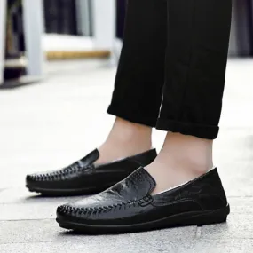 Men's Casual Genuine Leather Slip-Ons With Fur