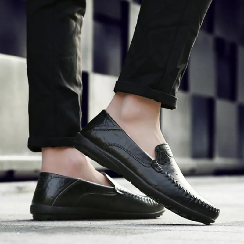 Men's Casual Genuine Leather Slip-Ons With Fur