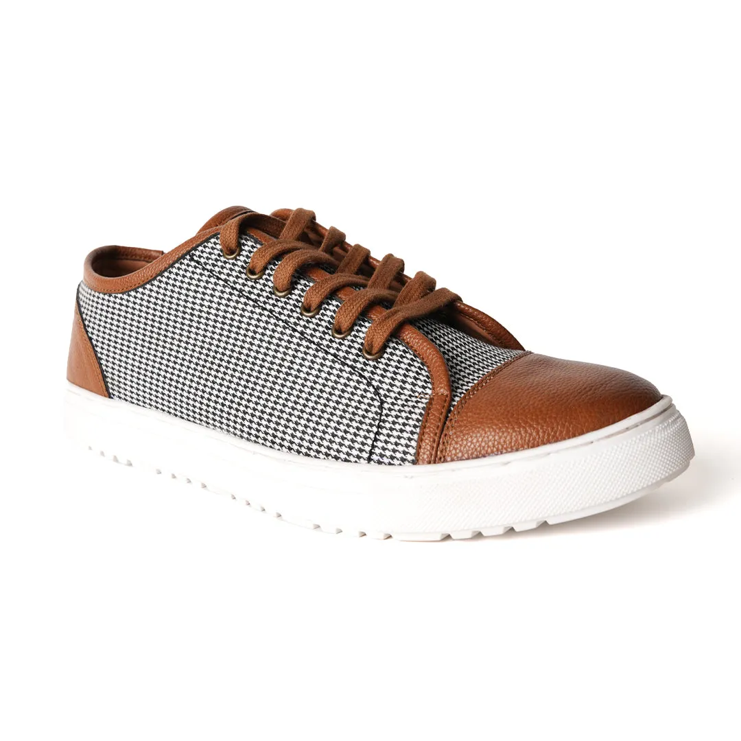 Monkstory Contemporary Houndstooth Fabric Sneakers