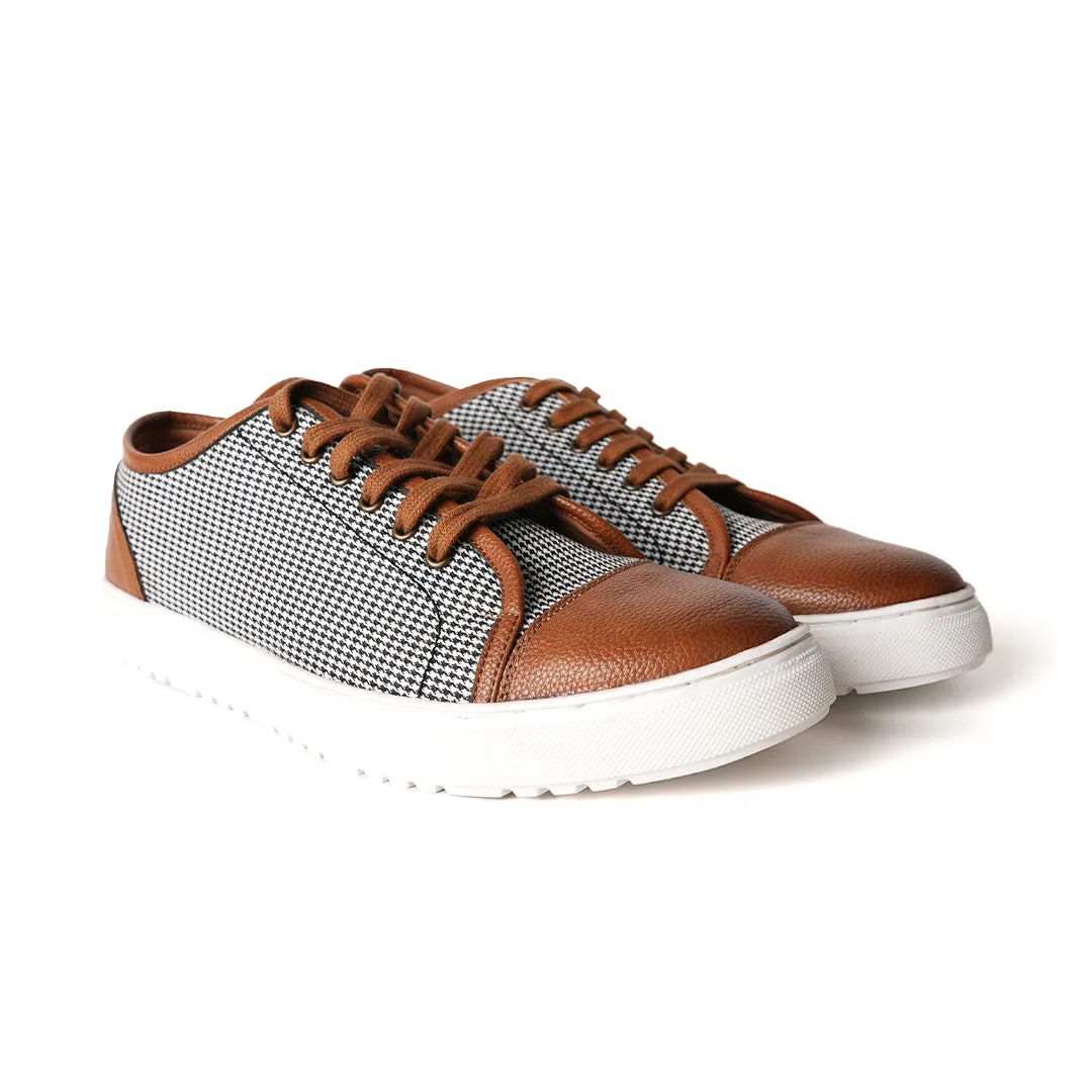 Monkstory Contemporary Houndstooth Fabric Sneakers