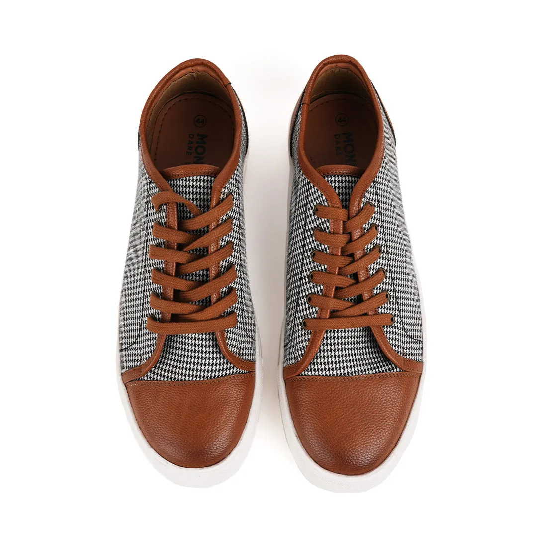 Monkstory Contemporary Houndstooth Fabric Sneakers