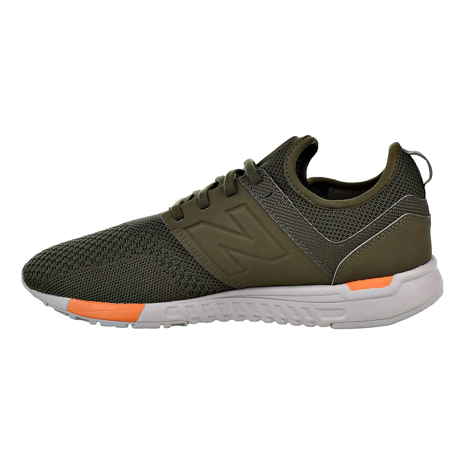 New Balance 247 Winter Knit Running Shoes Men's Olive Green/Orange
