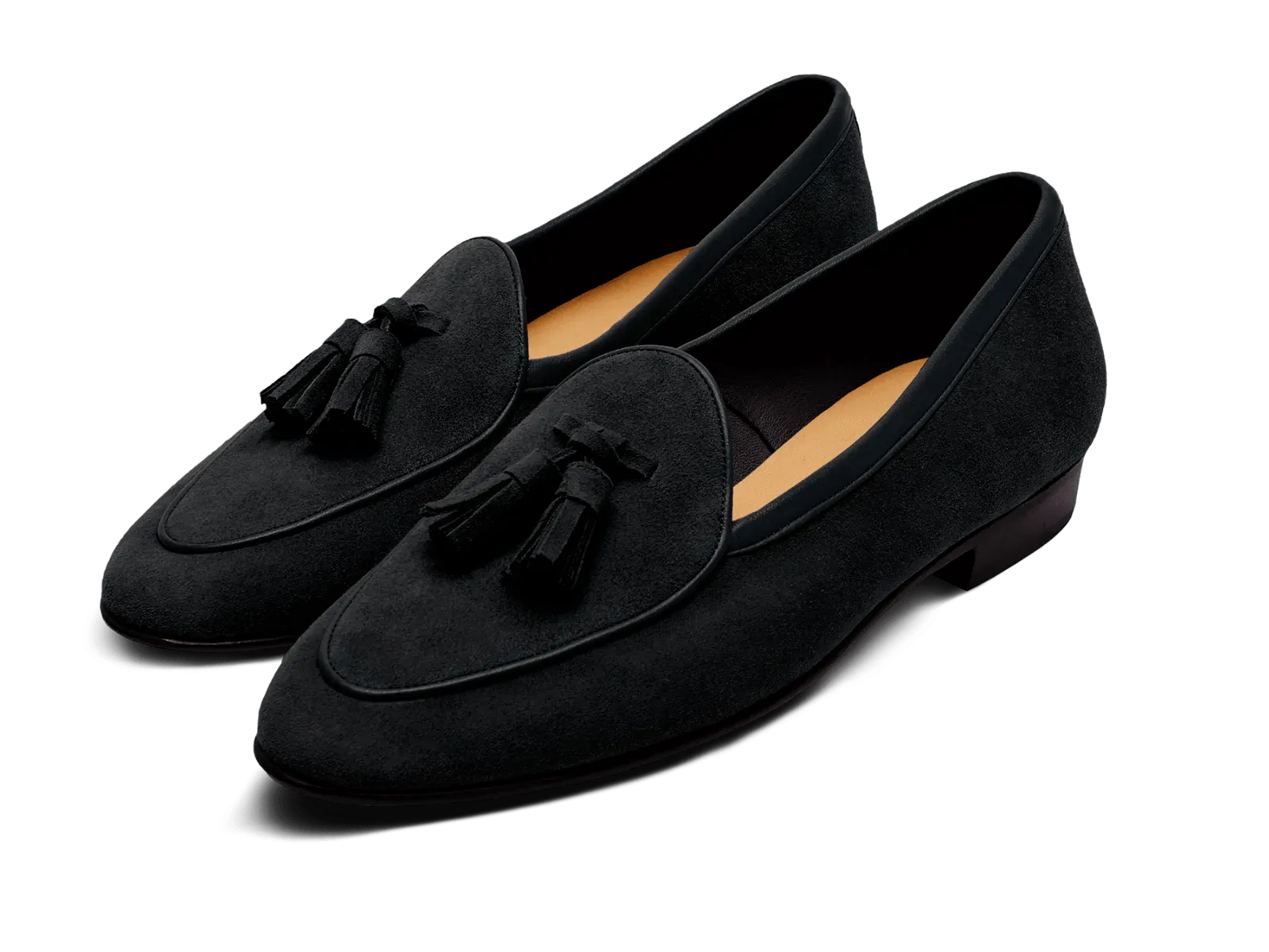 Sagan Classic Tassel Loafers in Obsidian Black Asteria Suede