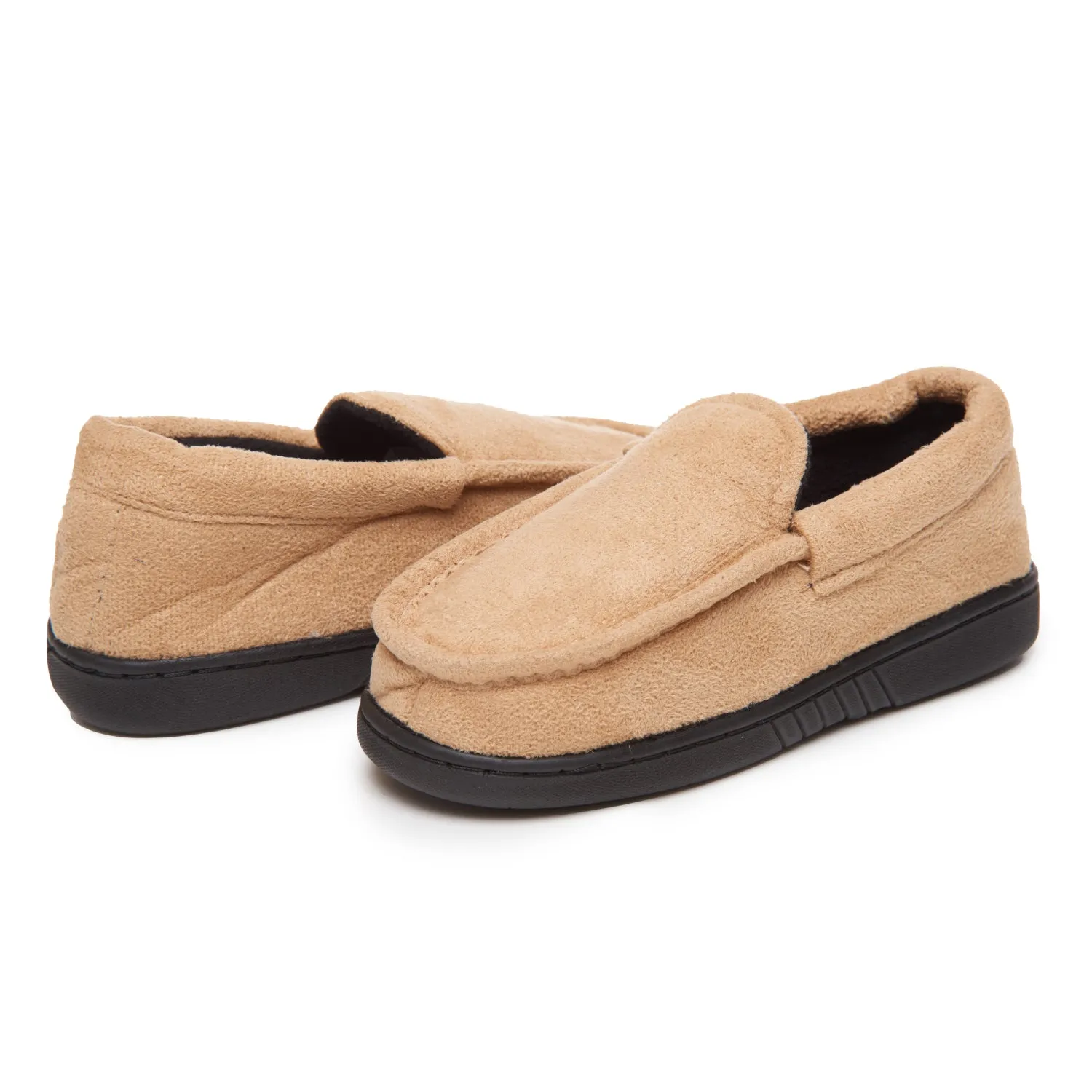 Skysole Boys’ Micro-Suede Slippers, Indoor and Outdoor Moccasin Loafers with Rubber Soles